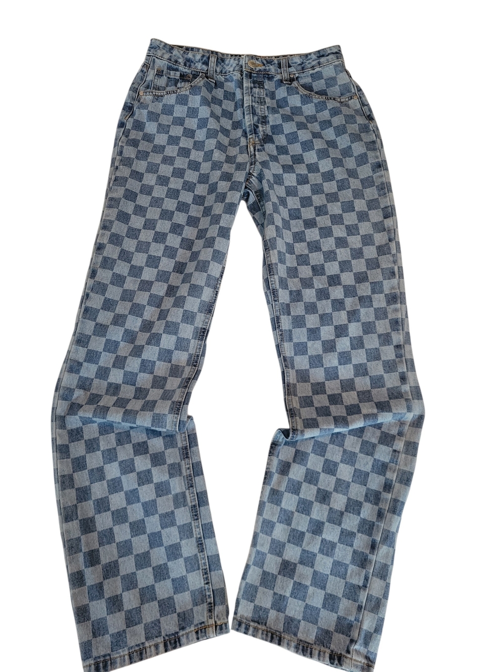 RSQ Checker Patterned Straight Leg Jeans Size 27
